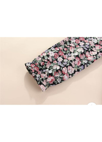 Чёрное детское платье летнее, черное в цветок, на 4,5,6,7,8 лет A+ (370438989)