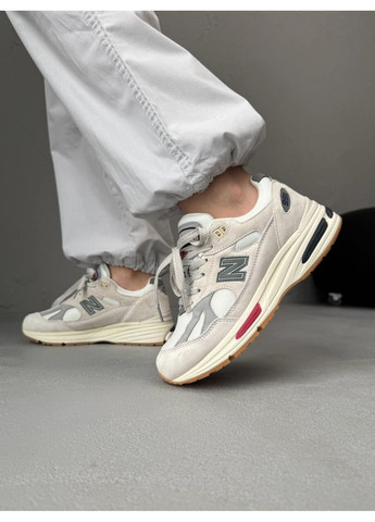 Серые демисезонные кроссовки мужские new balance 991 beige grey нью беланс 991 No Brand