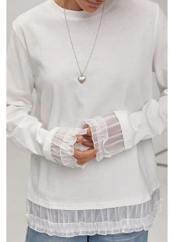 Вільний лонгслів з рюшами Lurex (379540241)