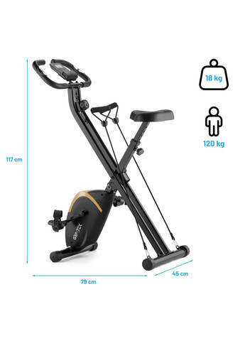 Велотренажер FX800 магнитный складной с эспандерами золотой Gymtek (361951442)
