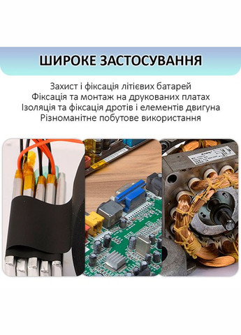 Термостійкий скотч PET чорний / 150°C Max / товщина 0.05 мм / довжина 33 м / ширина 6 мм MaYuan (322707043)
