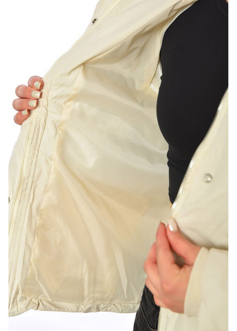 Молочна демісезонна куртка жіноча демісезонна молочного кольору Let's Shop