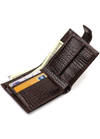 Гаманець для чоловіків горизонтального формату з натуральної шкіри з тисненням під крокодила 21770 Canpellini (331911256)