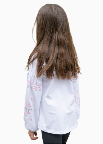 Белая вышиванка блузка для девочки нежная Україна хлопок (321148806)