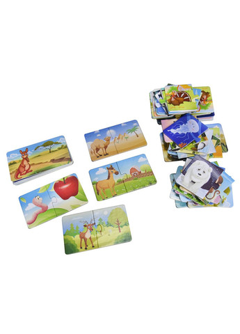 Обучающие головоломки для детей 3+ развивающие картонные с животными и их жилищами набор из 36 шт. Strateg (362437498)