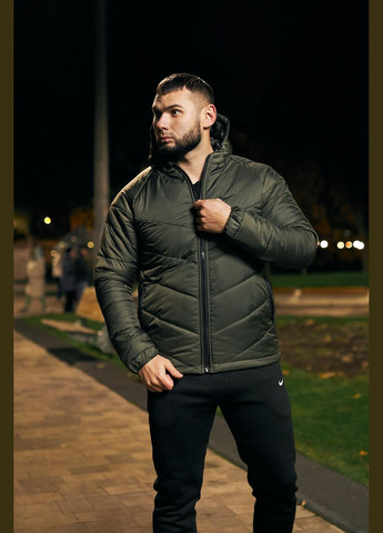 Оливковая (хаки) демисезонная куртка плащевка cupe еврозима/осень/весна No Brand