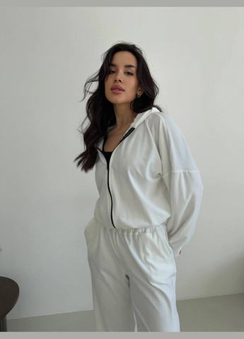 Женский велюровый костюм: кофта на молнии и брюки палаццо MonCher (334676400)