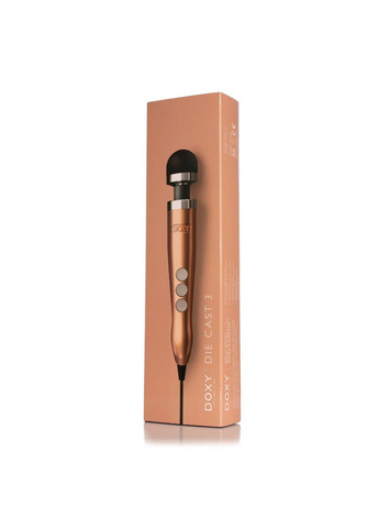 Вибромассажер Die Cast 3 Rose Gold, очень мощный, питание 220В, металлический корпус Doxy (341528138)