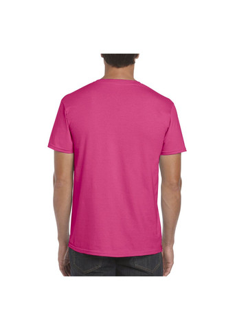 Рожева футболка чоловіча однотонна рожева 64000-213c з коротким рукавом Gildan Softstyle