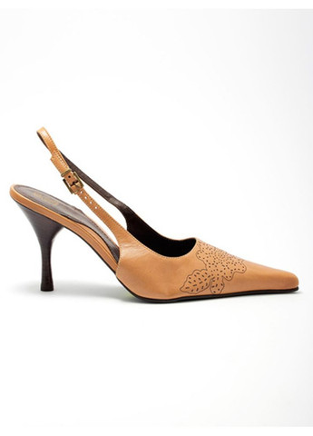 Fit Mix Жіночі шкіряні туфлі на середньому підборі Темно-бежевий бежевий з, — демісезон (341322191)