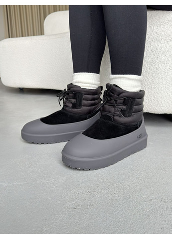 Кроссовки женские и мужские UGG Classic Mini Lace-Up Black | Угі Класік Міні чёрные демисезоны (372463807)
