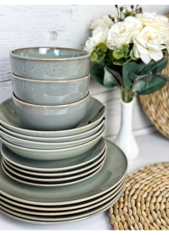 Сервиз столовый Lecco AR0024LRG 24 предмета зеленый Ardesto (350935003)