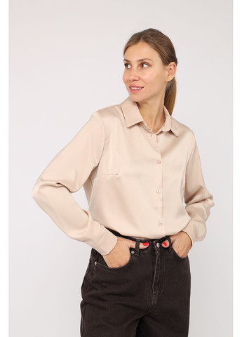 Жіноча сорочка з довгим рукавом колір бежевий ЦБ-00285476 Yuki (364262443)