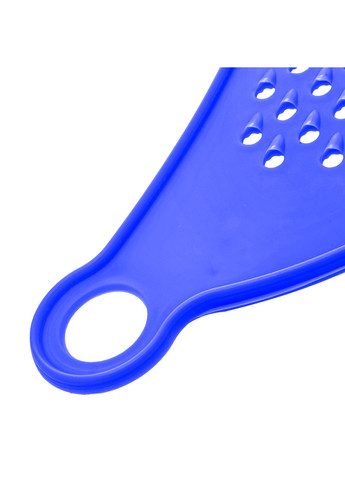 Плоска терка-друшляк двостороння пластикова 30 см Синій Kitchette (301796716)