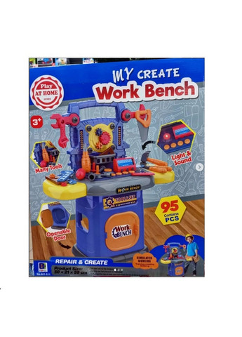 Игровой набор "Work Bench". 95 элементов, звуки, мелодии, подсветка Tool Set (288137783)