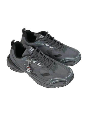 Серые демисезонные мужские кроссовки сетка и замша серые Yike