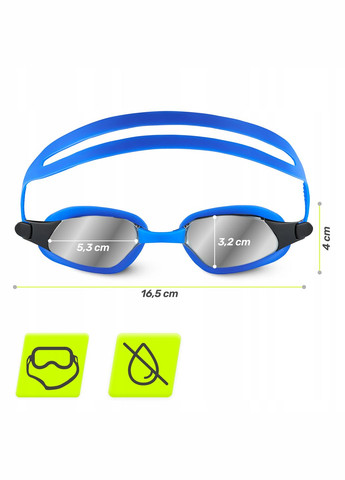 Очки для плавания AntiFog 3 в 1 чехол, бервуха и зажим для носа Blue () TSUNAMI P-5905973401784 (315348653)