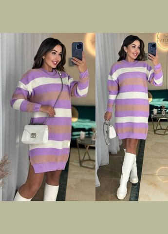 Фиолетовое женское платье прямого кроя цвет сирень р.44/50 452017 New Trend