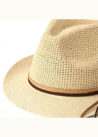 Шляпа трилби мужская бумага бежевая AGATA 376-862 LuckyLOOK 376-862м (289478335)