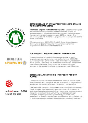 Прогулочная коляска Classic Grey-White Greentom (347585234)