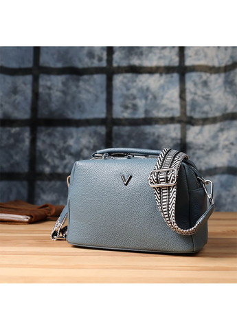 Елегантна сумка жіноча з натуральної шкіри з двома відділеннями блакитна. Vintage (352167731)