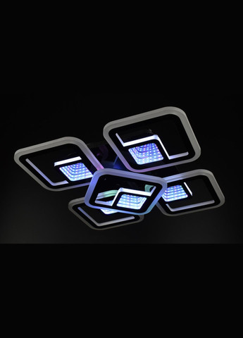 Люстра светодиодная потолочная LED светильник для квартиры на потолок лэд с пультом 26025 Черный 10х40х40 см. Sunnysky (364496285)