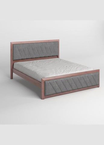 Односпальне дерев'яне ліжко Барселона Б6 Горіх лісний/Аляска 93 (Сірий) 80х200 см (MBG-14353) Mebigrand (366083689)