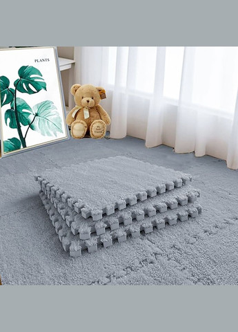 Підлога-пазл плюшевий 30х30х1см Світло-сірий (D) SW-00002080 Sticker Wall (359476940)