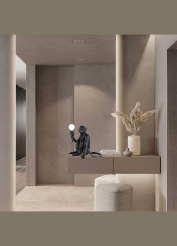 Черная напольная лампа – сидящая обезьянка "Monkey" (909-VXL8051B BK) No Brand (370069849)