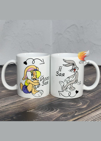 Чашки парные "Ее зая/Его зая" 330 мл белые - 2 шт. No Brand (347581520)