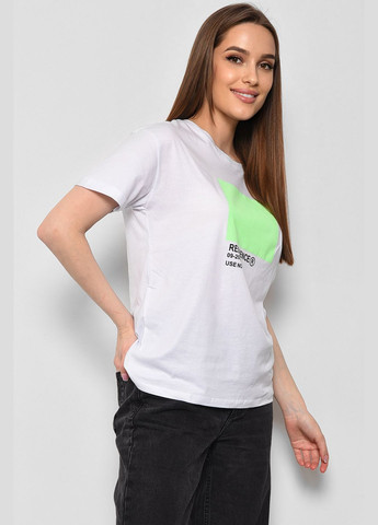 Черная летняя футболка женская белого цвета Let's Shop