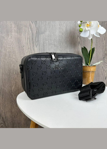 Стильная мини сумка для девушек с плечевым ремнем из эко-кожи черная (sku_1485) No Brand (330576062)