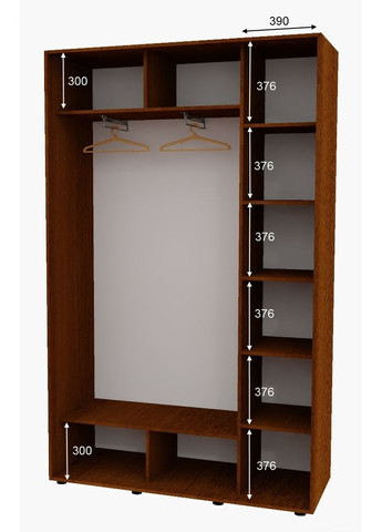 Шафа-купе дводверна 140*45*220 см Горіх лісовий 2 двері ДСП + Дзеркало Алекса (356772720)