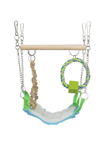 Підвісний міст для хом яка гамак з іграшками дерево і мотузка 17 х 22 х 15 см Trixie (362701442)