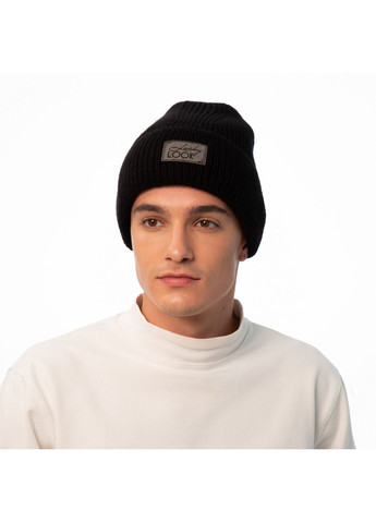 Шапка біні чоловіча вовна чорна LUKE 924-385 LuckyLOOK 924-385M (322790176)