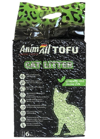 Наповнювач для котячого туалету Тофу з ароматом зеленого чаю Соєвий комкуючий 2.6 кг (6 л) (2000981103897/4820224500355) AnimAll (279564430)