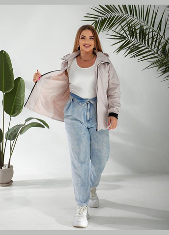 Бежевая куртка ветровка мртик, водостойкая с капюшоном. No Brand