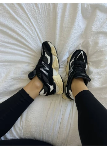 Чорно-білі всесезонні кросівки new balance No Brand 9060 Black/White