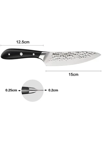 Нож поварской нержавеющая сталь 15 см hammered серебристый Fissman (397087502)