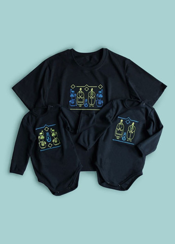 Черная мужская футболка с авторской вышивкой газды Ladan