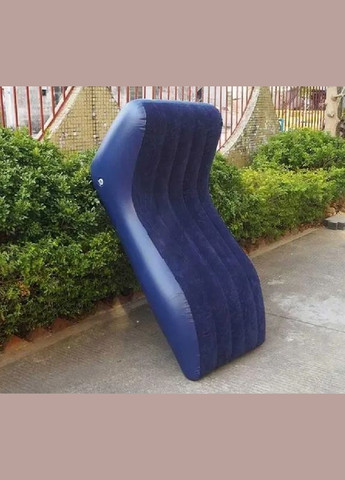 Надувное кресло-диван Shaped S-образное со спинкой с насосом в комплекте синий (2104618503) No Brand (325219495)