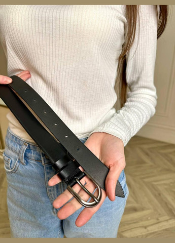 Ремень кожаный черного цвета No Brand (346532780)