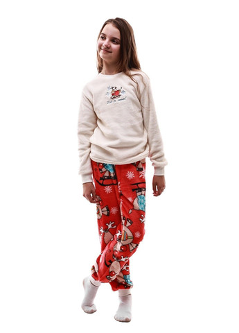 Червона зимня піжама для дівчинки підлітка No Brand