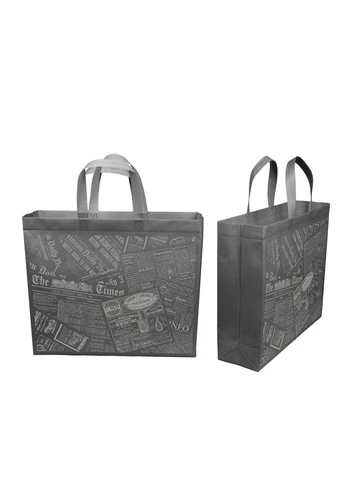 Еко сумка велика "Газета" 42*35*12 сіра EcoBag (380510152)