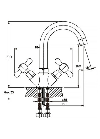 Смеситель для умывальника Dominox 274 (HB0088) Haiba (322004066)