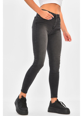 Джинсы женские скинни темно-серого цвета Let's Shop - (358058537)