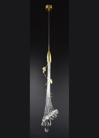 Люстра светодиодная подвесная LED светильник для квартиры на потолок лэд 26839 Латунь 55-200х12х12 см. Sunnysky (364755544)