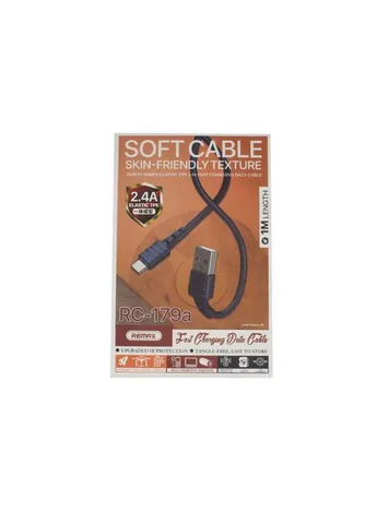 USB кабель Type- C Zeron Series Elastic RC- 179a, 2.4A 1m blue Remax (400057758)