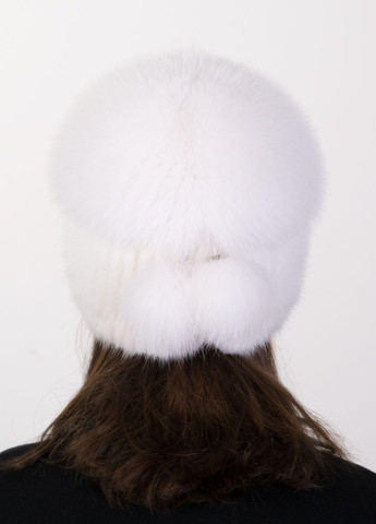 Женская меховая норковая вязаная шапка с помпоном из меха песца Меховой Стиль Шарик (298409055)