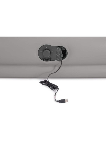 Надувная одноместная велюровая кровать с электронасосом от USB, 191х99х36 см, 64157 Intex (369798133)